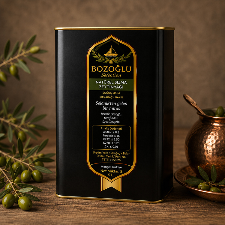 Bozoğlu Zeytin Yağı Erken Hasat Soğuk Sıkım 5 Lt.